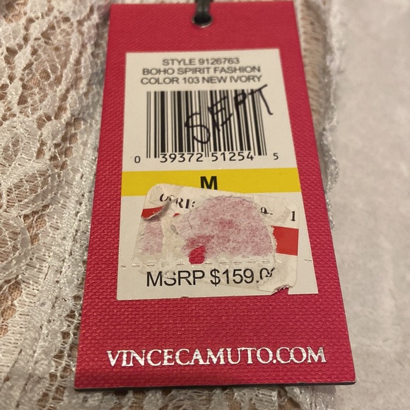 VINCE CAMUTO NWT Size M Ivory & Tan Boho Spirit Fashion Sleeveless Lace Dress - Picture 8 of 14